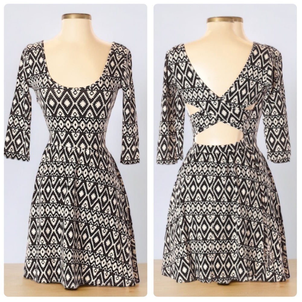 Forever 21 Tribal Print Open Back Dress | SIZE S